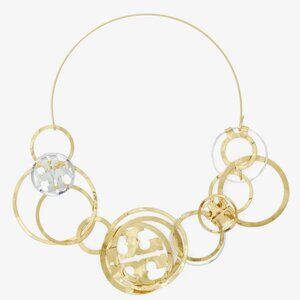 Tory Burch Gold Plated Interlocking Necklace